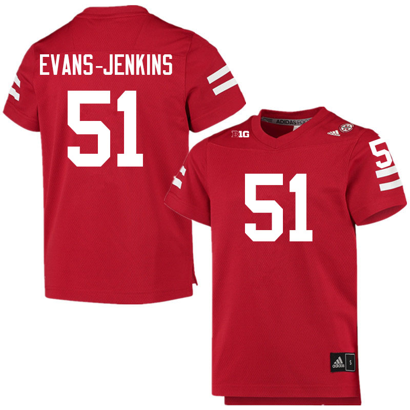 Men #51 Justin Evans-Jenkins Nebraska Cornhuskers College Football Jerseys Sale-Scarlet